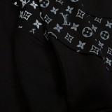 ルイヴィトン モノグラムサークルカットフーディ偽物 ブラックパーカー 1A8FHE