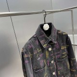 人気急上昇シャネル コピー プリント デニム ジャケット shr59717