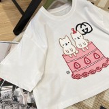 即発送グッチ Kawaii クロップド コットンジャージー Tシャツ 偽物 プリント 717684XJFBL9095