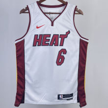 2023/24 Miami Heat JAMES #6 White NBA Jerseys