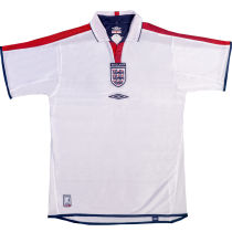 2004 England Home White Retro Soccer Jersey