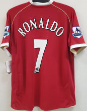 RONALDO #7 M Utd Home Retro Jersey 2006/07 (Have Patch 带双臂章 FA Premier League Font 英超字体 ) ★★