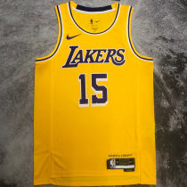 2023/24 Lakers REAVES #15 Yellow NBA Jerseys 热压