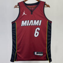 2023/24 Miami Heat JAMES #6 Red NBA Jerseys 热压