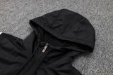 2024 MS Black Hoody Zipper Jacket Windbreaker