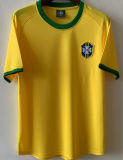 1970 Brazil Home Yellow Retro Soccer Jersey