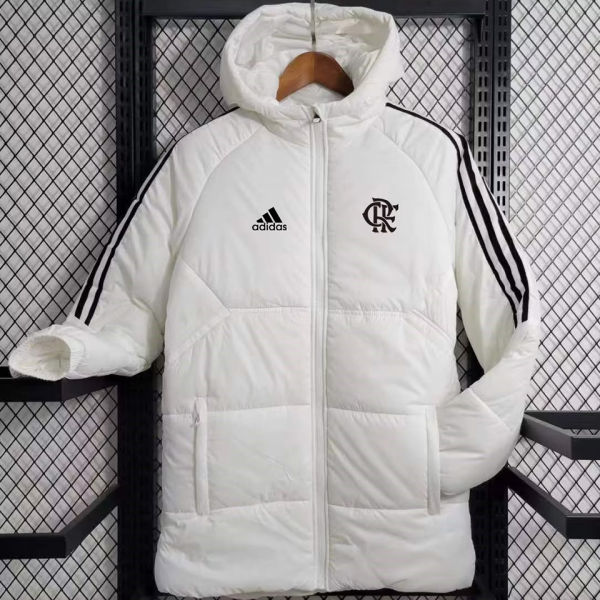 2023/24 Flamengo White Cotton Jacket 黑三边