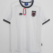 1999/2001 England Home White Retro Soccer Jersey