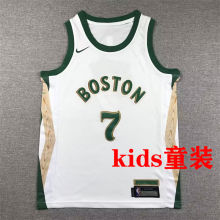 2023/24 Celtics BROWN #7 White Kids City Edition NBA Jerseys 刺绣
