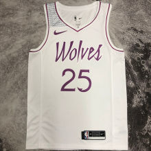 Timberwolves ROSE #25 White Pink NBA Jerseys
