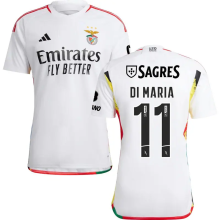 DI MARIA #11 Benfica Third White Fans Jersey 2023/24 (League Font Font 联赛字体)