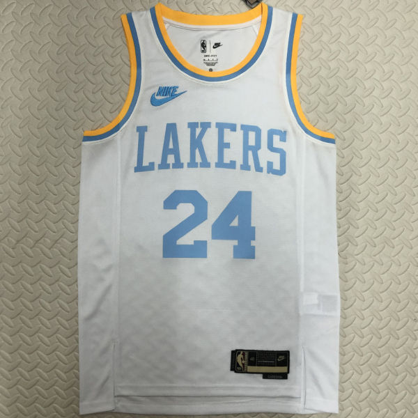 Lakers BRYANT #24 White Retro NBA Jerseys