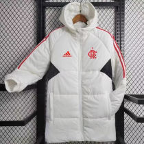 2023/24 Flamengo White Cotton Jacket 红三边