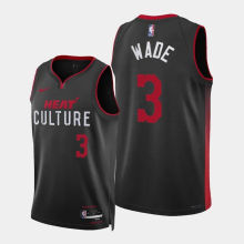 2023/24 Miami Heat WADE #3 Black City Edition NBA Jerseys
