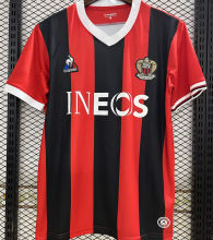 2023/24 Nice Home Red Black Fans Soccer Jersey