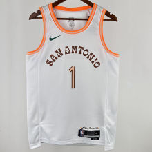 2023/24 Spurs WEMBANYAMA #1 White City Edition NBA Jerseys