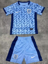 2023/24 England Away Blue Kids Soccer Jersey