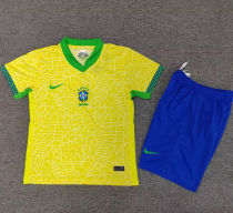 2024/25 Brazil Home Yellow Kids Soccer Jersey