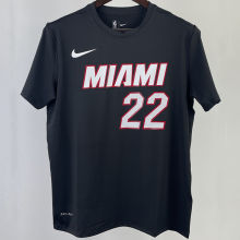 2023/24 Miami Heat BUTLER #22 Black Training Short sleeve NBA Jersey