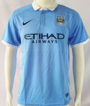 2015/16 Man City Home Blue Retro Soccer Jersey