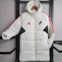 2023/24 River Plate White Cotton Jacket 红三边