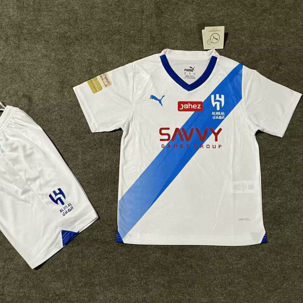 2023/24 Al Hilal SFC Away Whte Kids Soccer Jersey 利雅得新月