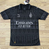 Rafa Leão #10 AC Milan x PUMA x Pleasures 4Th Black Fans Jersey 2023/24 ★★