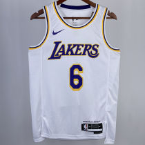 2023/24 Lakers JAMES #6 White NBA Jerseys 热压