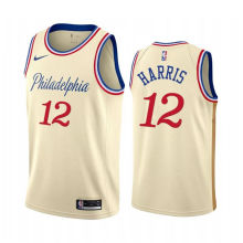2024 76ers HARRIS #12 Khaki NBA Jerseys