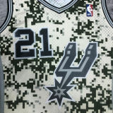 2013/14 Spurs DUNCAN #21 Camo Retro NBA Jerseys 热压