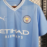 2023/24 Man City 1:1 Quality Home Blue Fans Soccer Jersey