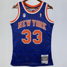 1991/92 NY Knicks BAPE×M&N #33 Blue NBA Jerseys