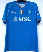 2023/24 Napoli 1:1 Quality Home Blue Fans Jersey 带胸前金章