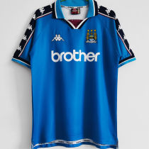 1998/99 Man City Home Blue Retro Soccer Jersey