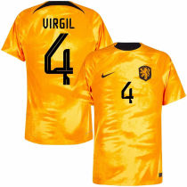 VIRGIL #4 NL1:1 Quality Home Orange Fans Jersey 2022/23