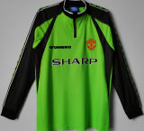 1998/99 M Utd Green GK Retro Soccer Jersey