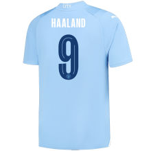 HAALAND #9 Man City 1:1 Home Blue Fans Jersey 2023/24 (UCL Font)