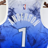 2023/24 Timberwolves ANDERSON #1 Blue City Edition NBA Jerseys 热压