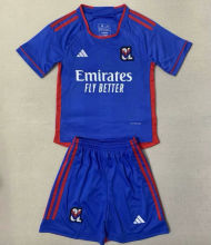 2023/24 Lyon Away Blue Kids Soccer Jersey