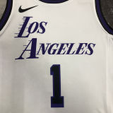 2023 Lakers RUSSELL #1 White NBA Jerseys 热压