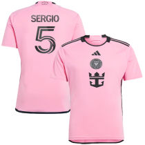 SERGIO #5 Inter Miami Home Pink Fans Soccer Jersey 2024/25