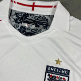 2006 England Home White Retro Soccer Jersey