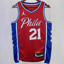 2023/24 76ers EMBIID #21 Red NBA Jerseys 热压