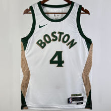 2023/24 Celtics HOLIDAY #4 White City Edition NBA Jerseys