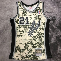 2013/14 Spurs DUNCAN #21 Camo Retro NBA Jerseys 热压