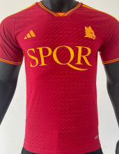 2023/24 Roma Home Red Plasyer Version Soccer Jersey 有广告