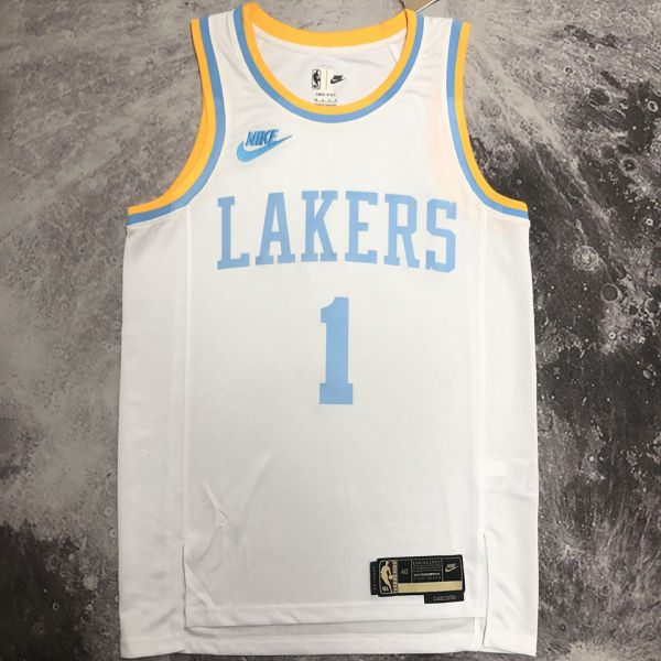 2023 Lakers RUSSELL #1 White Retro NBA Jerseys