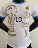 2023 Argentina White Special Edition Player Version Jersey (Have Number 10)