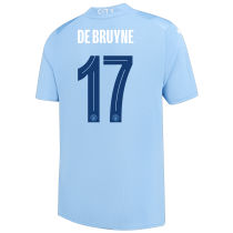 DE BRUYNE #17 Man City 1:1 Home Blue Fans Jersey 2023/24 (UCL Font)