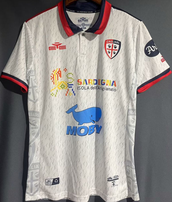 2023/24 Cagliari Away White Fans Soccer Jersey 卡利亚里